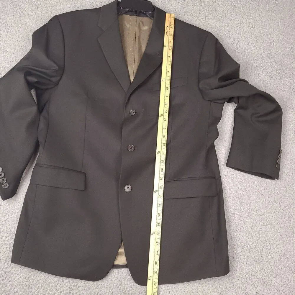 Calvin Klein Blazer Mens 42R Green Olive Wool Laine Cashmere‎ Sport Coat Jacket